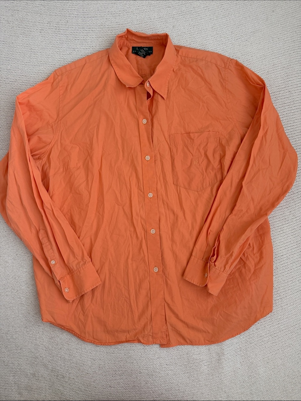 Ralph Lauren 100% Cotton Button Down Shirt Orange Size 2X